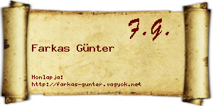 Farkas Günter névjegykártya